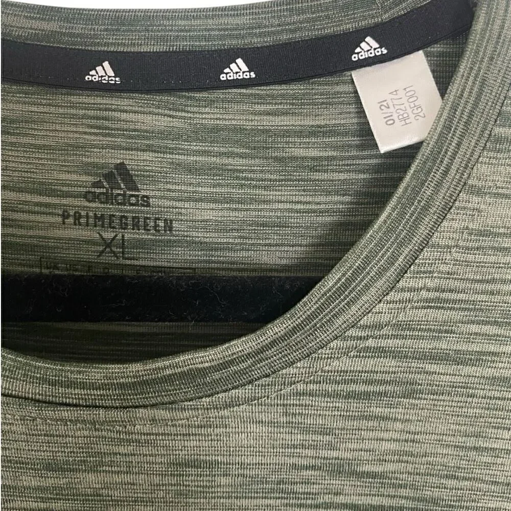 Adidas Primegreen Aeroready Men’s XL Green Short Sleeved Shirt Workout Running